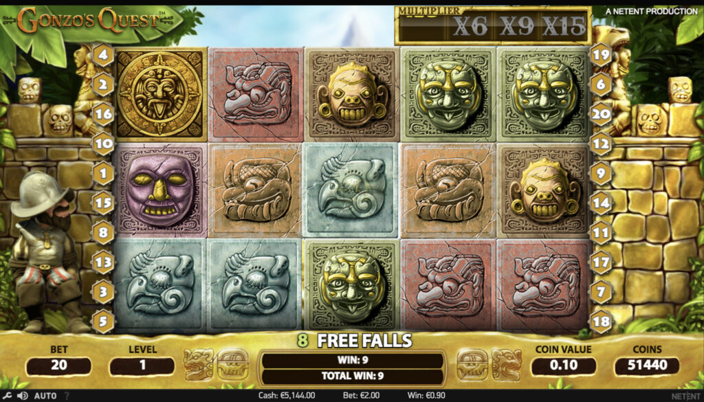Gonzo's Quest slot - Free Falls feature