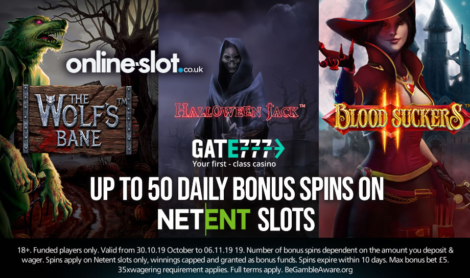 Daily NetEnt bonus spins this Halloween at Gate777 Casino