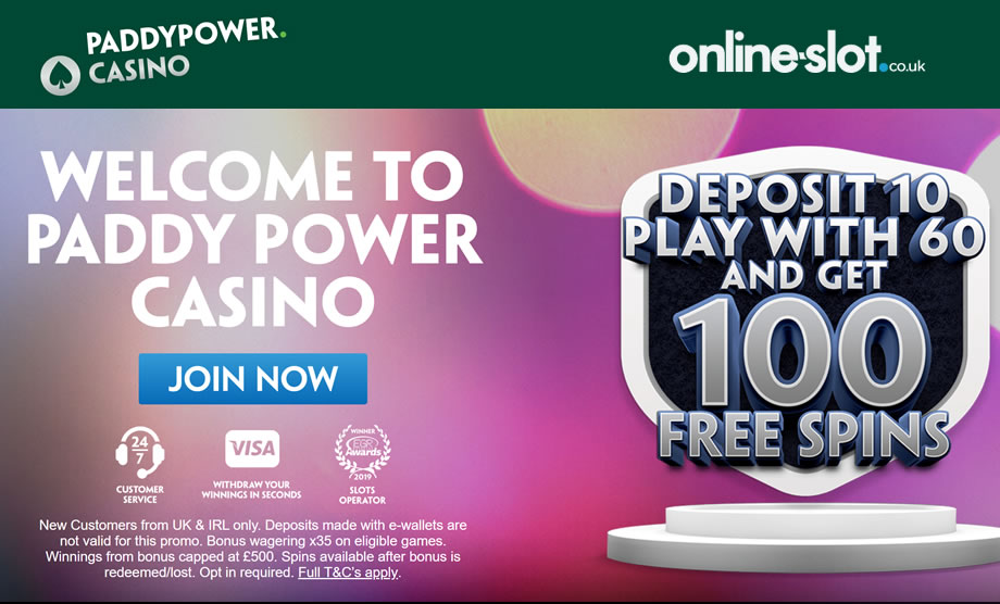 Exclusive Paddy Power Casino welcome bonus + free spins