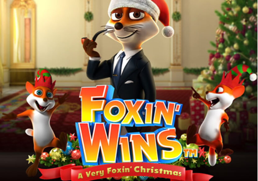 foxin wins a very foxin christmas slot logo
