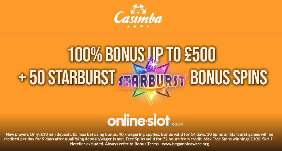 Begin playing at Casimba Casino with a huge welcome bonus
