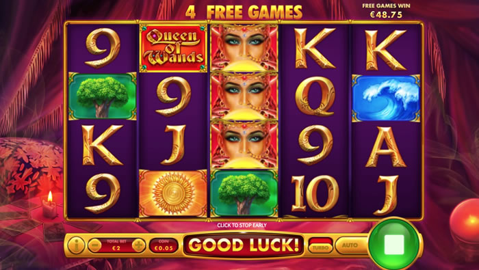 Queen of Wands Free Games feature
