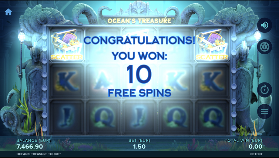 Ocean’s Treasure Free Spins feature