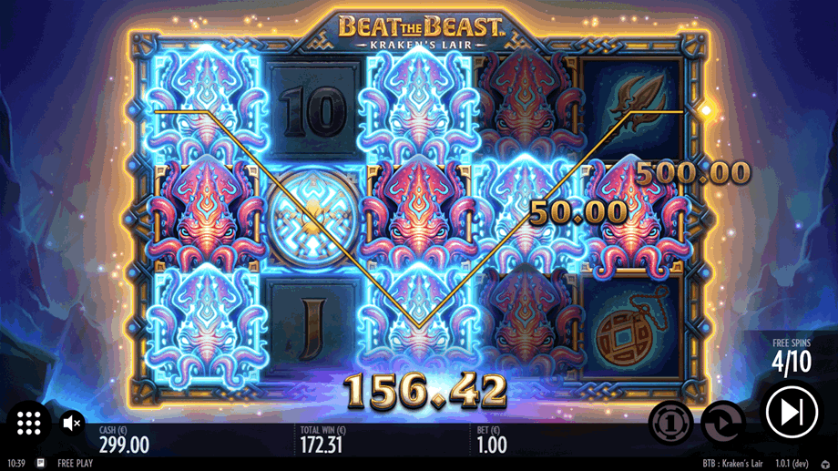 Beat the Beast: Kraken’s Lair Expanding Win feature