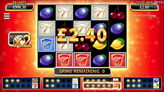 All Star Knockout slot – award board