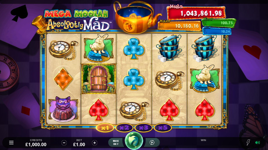 Absolootly Mad Mega Moolah slot - base game