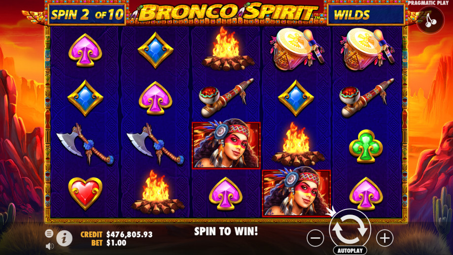Bronco Spirit slot - base game