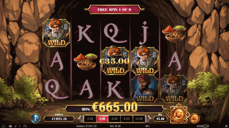 Fortunes of Ali Baba Free Spins feature