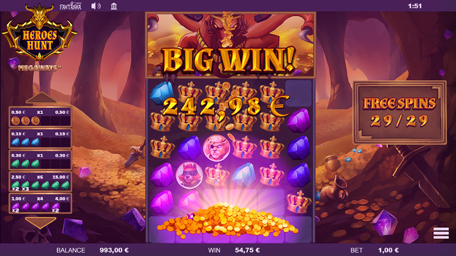 Heroes Hunt Megaways - Dragon Free Spins feature