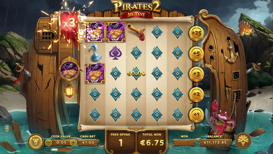 Pirates 2 Mutiny slot - Free Spins feature