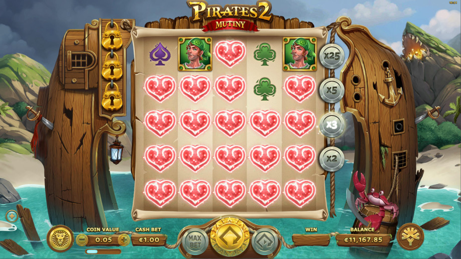 Pirates 2 Mutiny slot - Multiplier feature