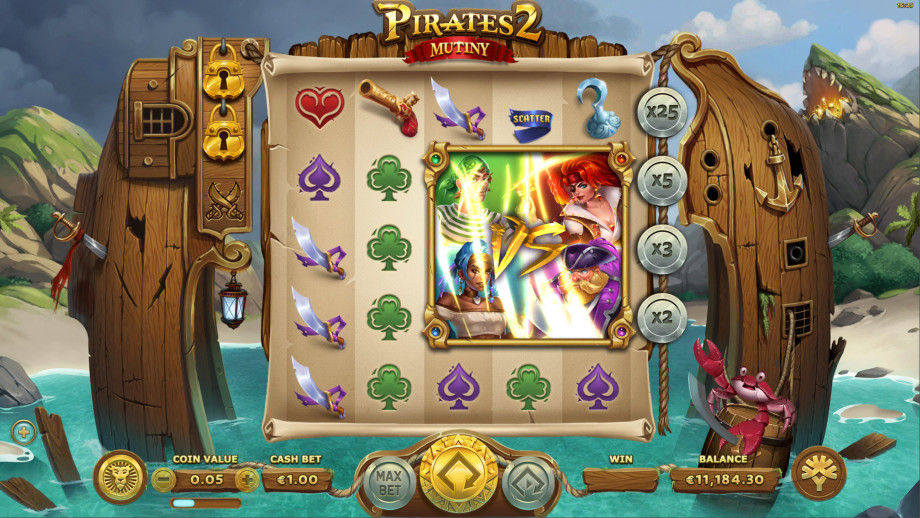 Pirates 2 Mutiny slot - Mutiny feature