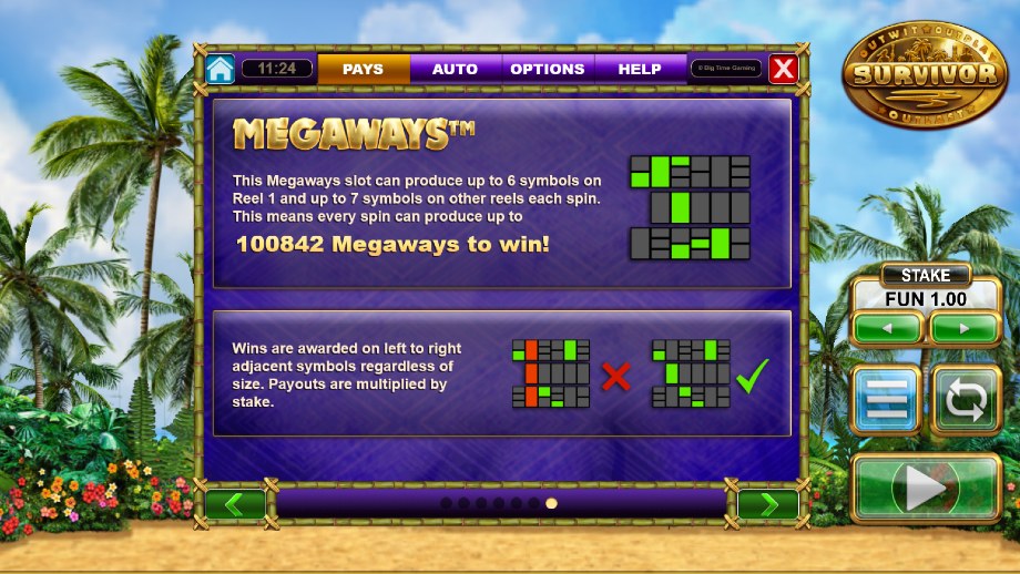 Survivor Megaways slot - 100842 Megaways