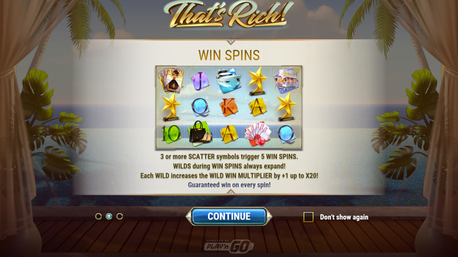 That's Rich slot Win Spins feature