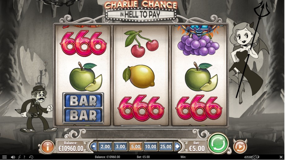 Charlie Chance in Hell to Pay slot base game