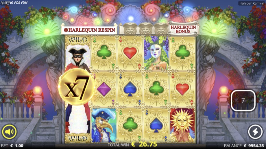 Harlequin Carnival slot - Harlequin Bonus feature