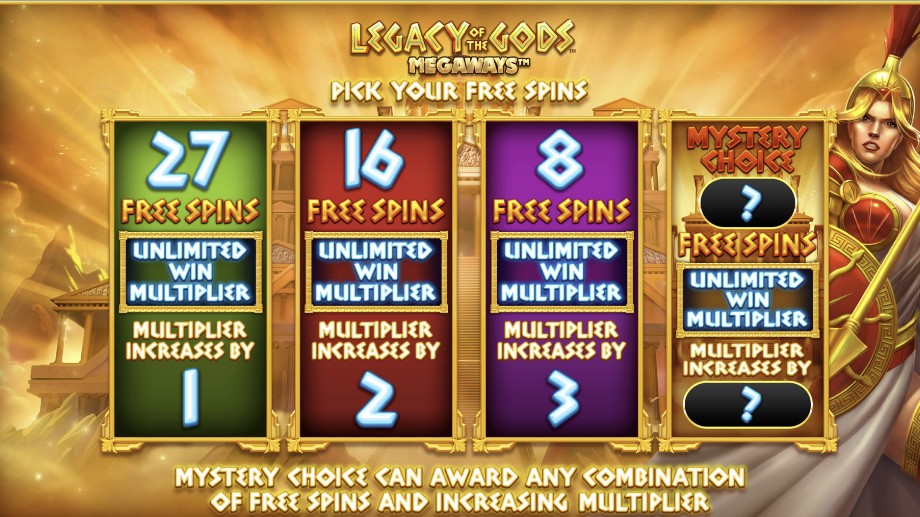 Legacy of the Gods Megaways slot - Free Spins feature