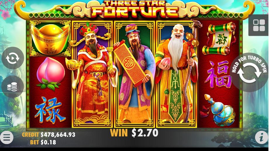 Three Star Fortune slot - base game