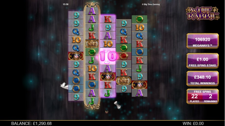 White Rabbit Megaways slot - Down the Rabbit Hole Free Spins feature