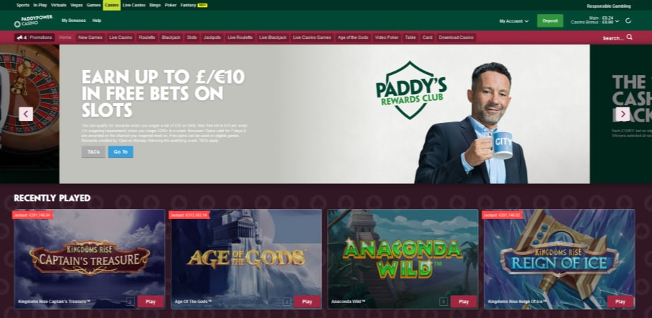 Paddy Power Casino Bonus
