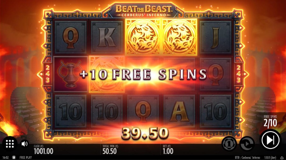 Beat the Beast Cerberus' Infero slot Bonus Game feature