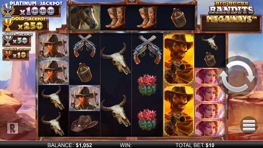 Big Bucks Bandits Megaways slot base game