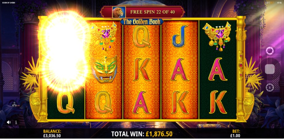 Book of Sheba Gold Book slot Free Spins feature
