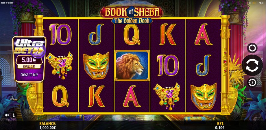 Book of Sheba The Golden Book slot base game