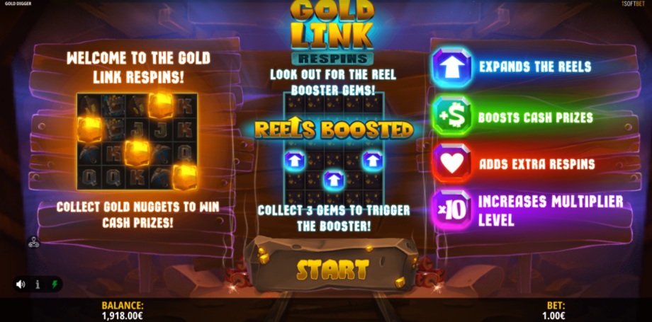 Gold Digger slot Gold Link Respins feature
