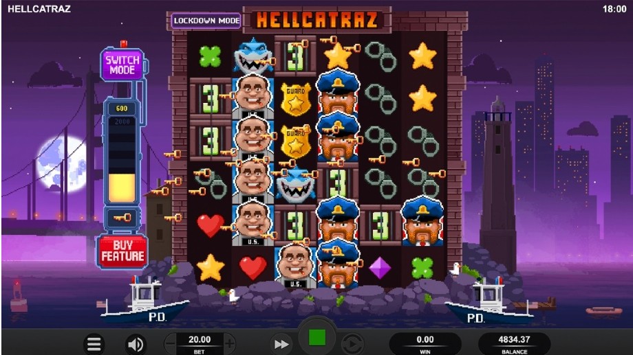 Hellcatraz slot base game