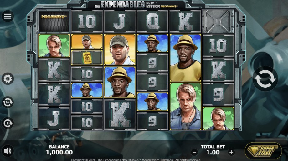 The Expendables New Mission Megaways slot base game