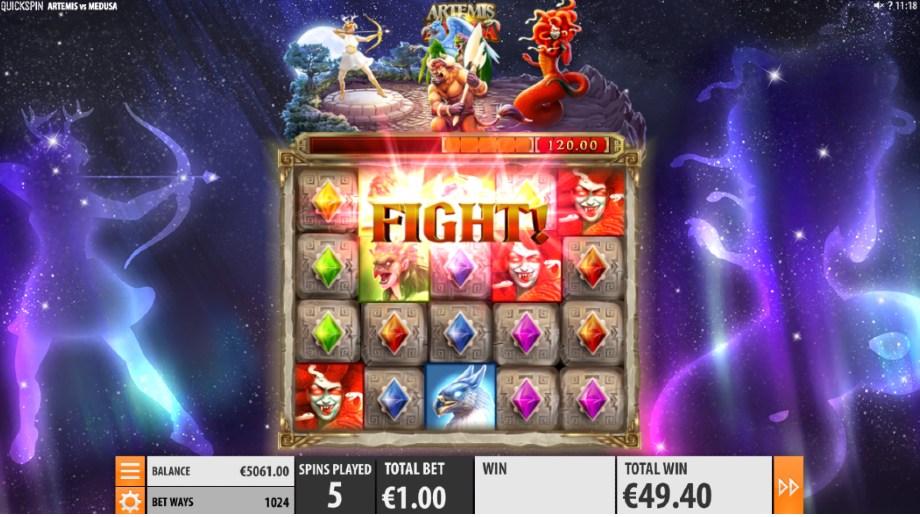 Artemis vs Medusa slot Unlimited Battle Free Spins feature