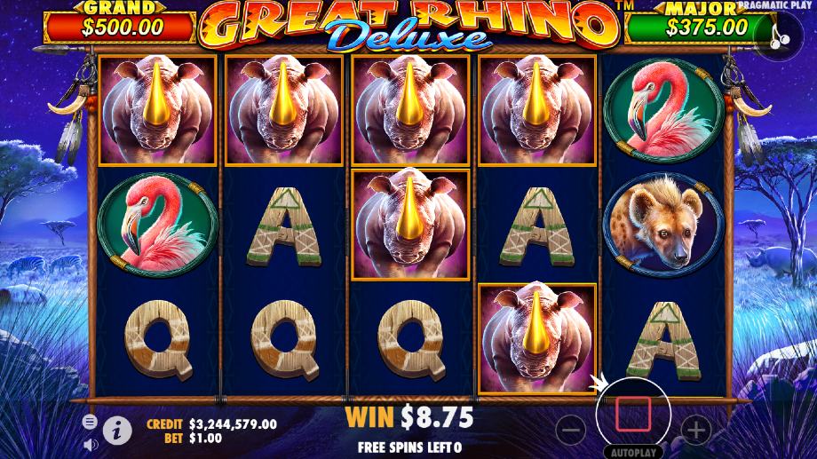Great Rhino Deluxe slot Free Spins feature