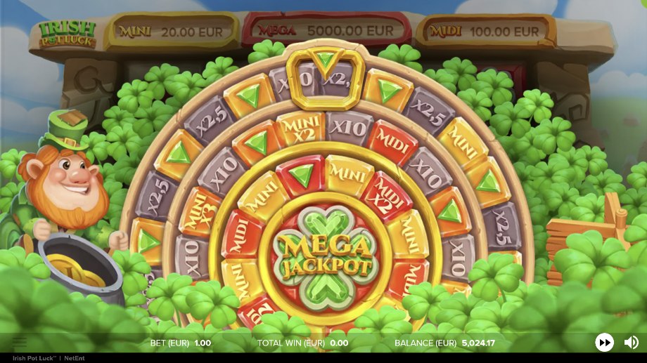 Irish Pot Luck slot Jackpot Wheel feature