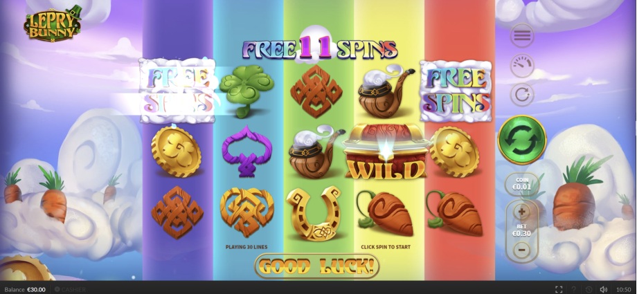 LepryBunny slot Rainbow Free Spins feature