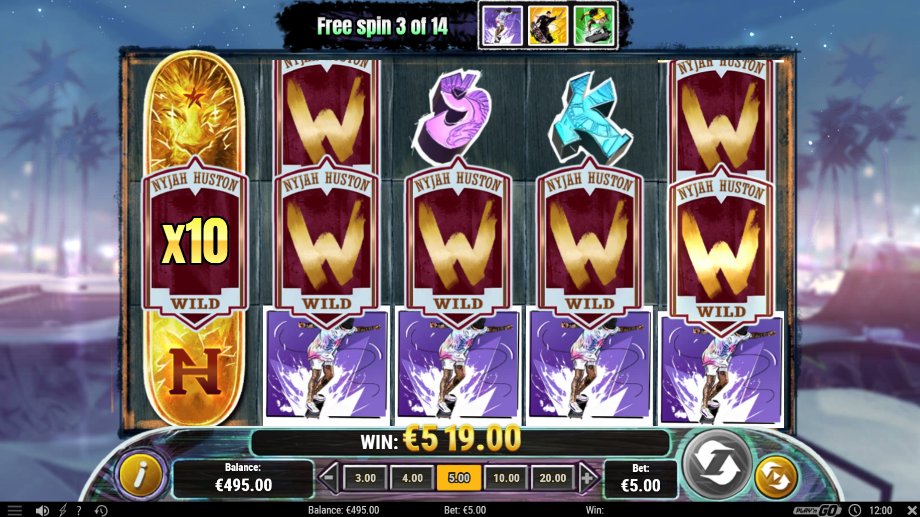 Nyjah Huston Skate for Gold slot Skate Free Spins feature