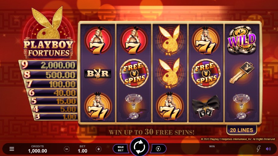 Playboy Fortunes slot base game