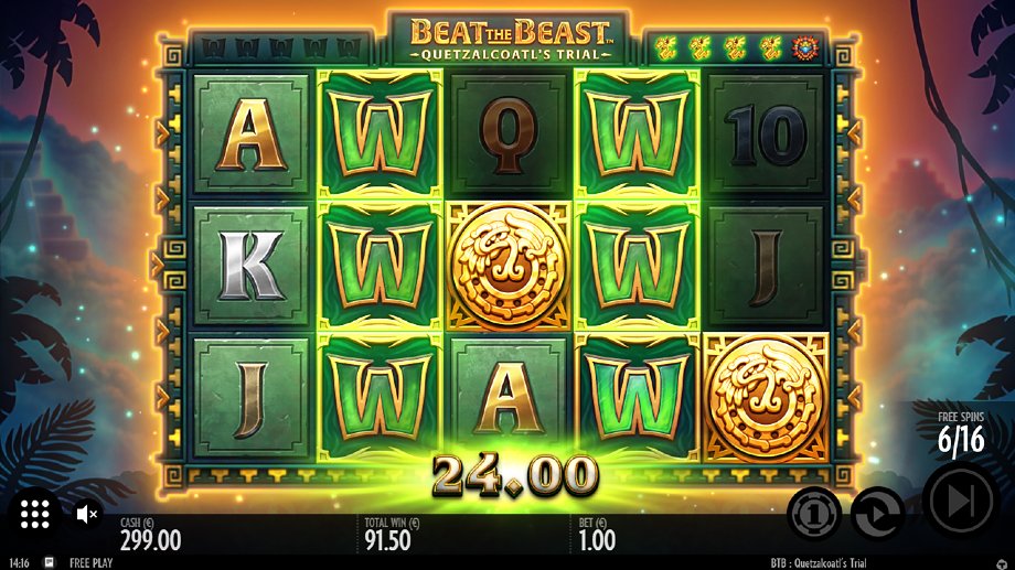 Beat the Beast Quetzalcoatl's Trial slot Bonus Game feature