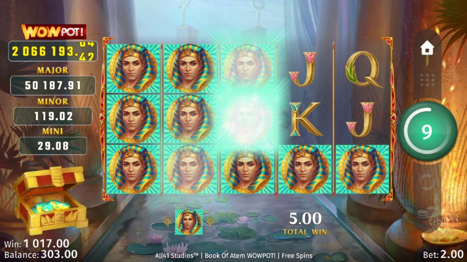 Book of Atem WowPot slot Free Spins feature