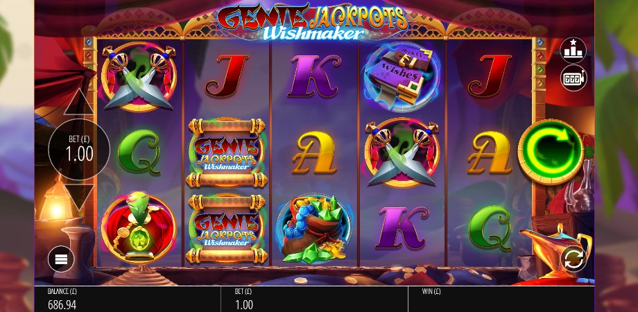 Genie Jackpots Wishmaker slot base game