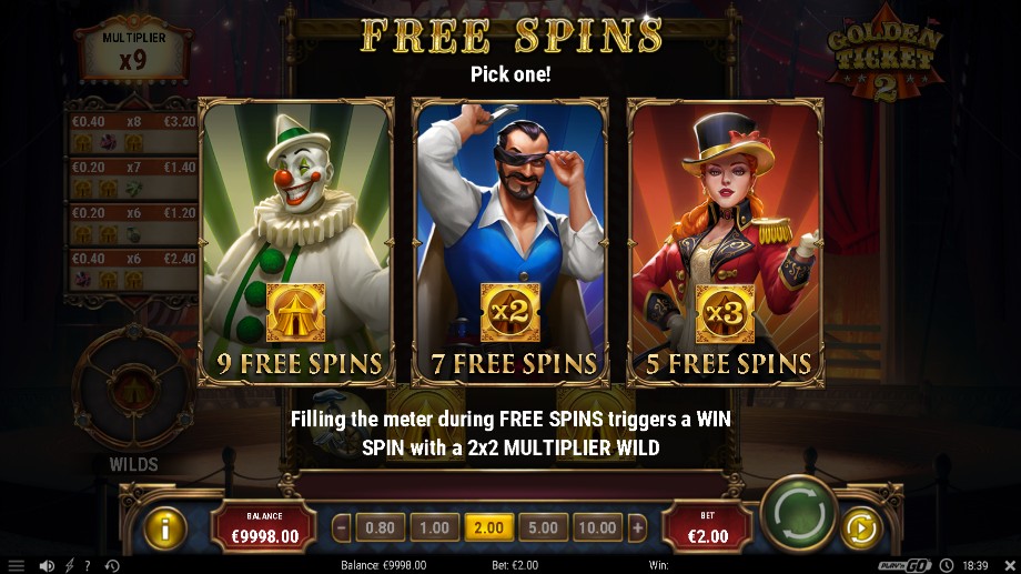 Golden Ticker 2 slot Free Spins feature