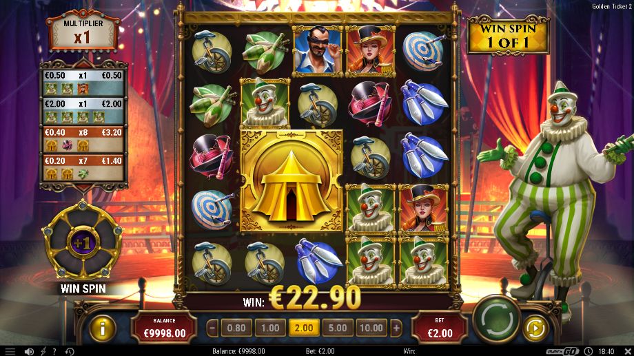 Golden Ticket 2 slot Win Spin feature