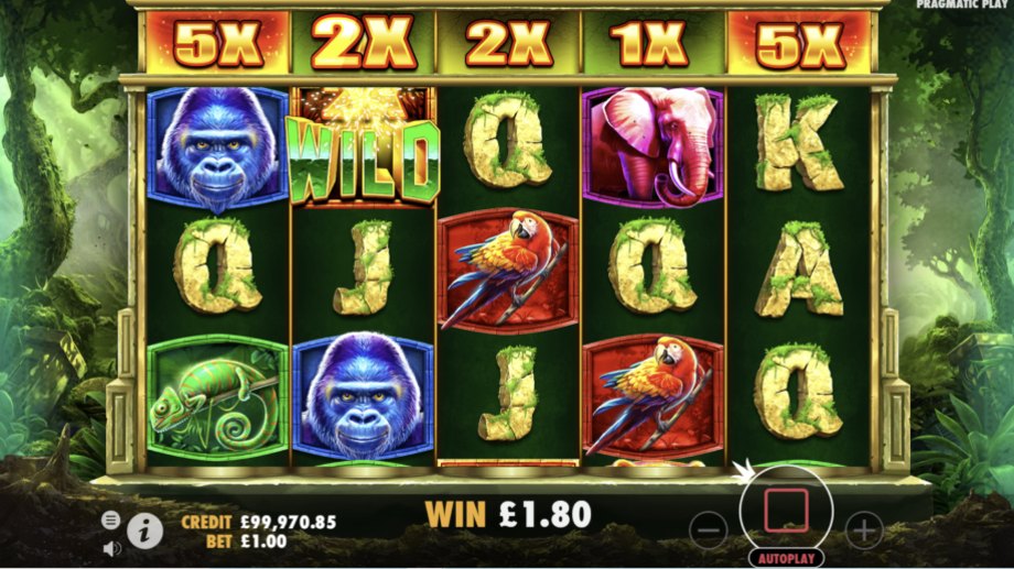 Jungle Gorilla slot Multiplier Wilds feature