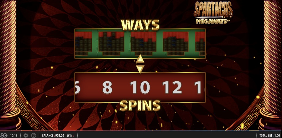 Spartacus Megaways slot Free Spins feature