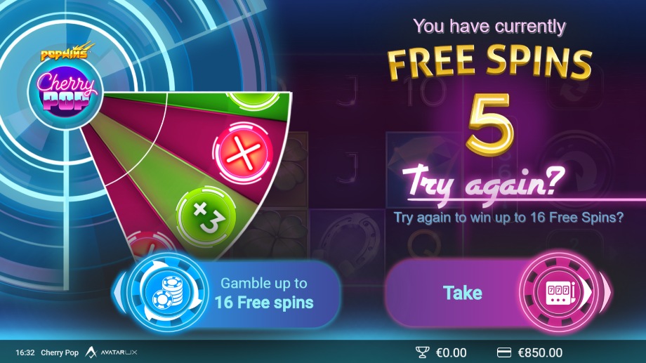 CherryPop slot Gamble Wheel feature
