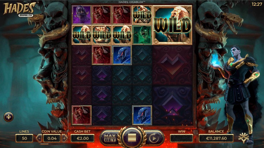 Hades Gigablox slot Hades Wild Hunt feature