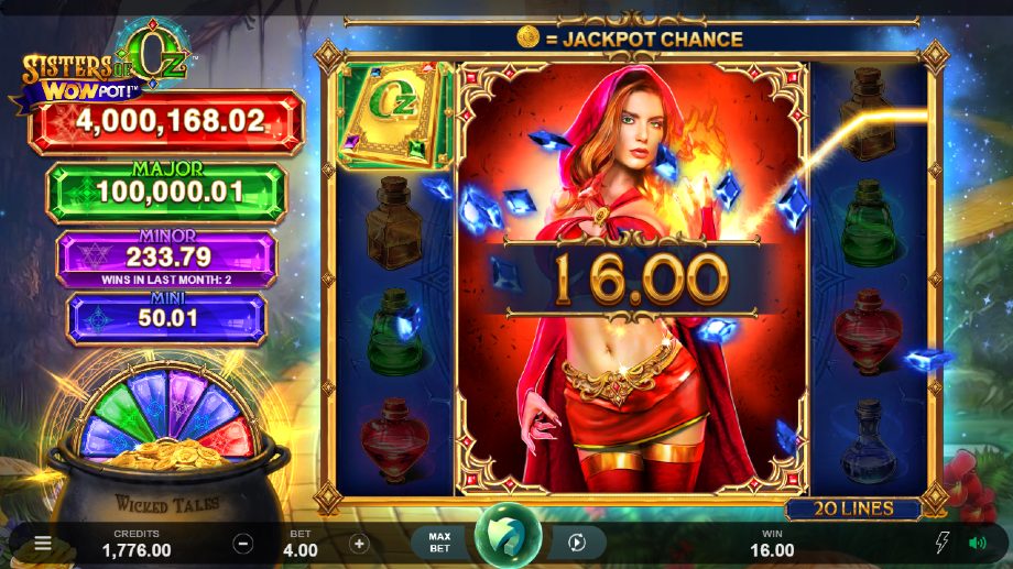 Sisters of Oz WowPot slot Synchronized Reels feature