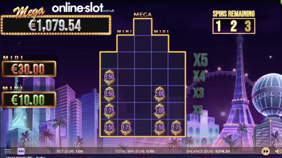 Vegas Night Life slot Cash Stacker feature