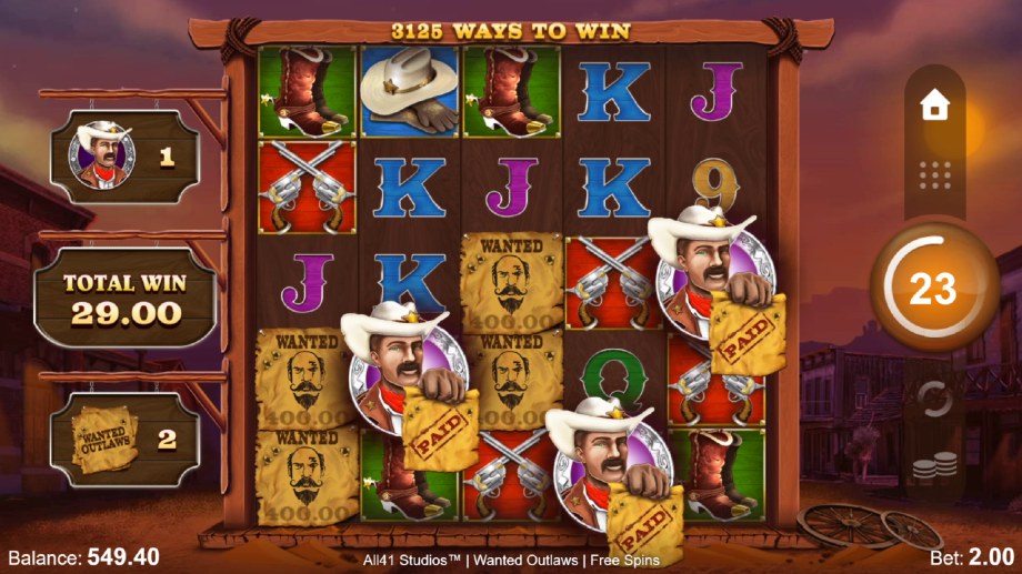 Wanted Outlaws slot Wanted Poster feature