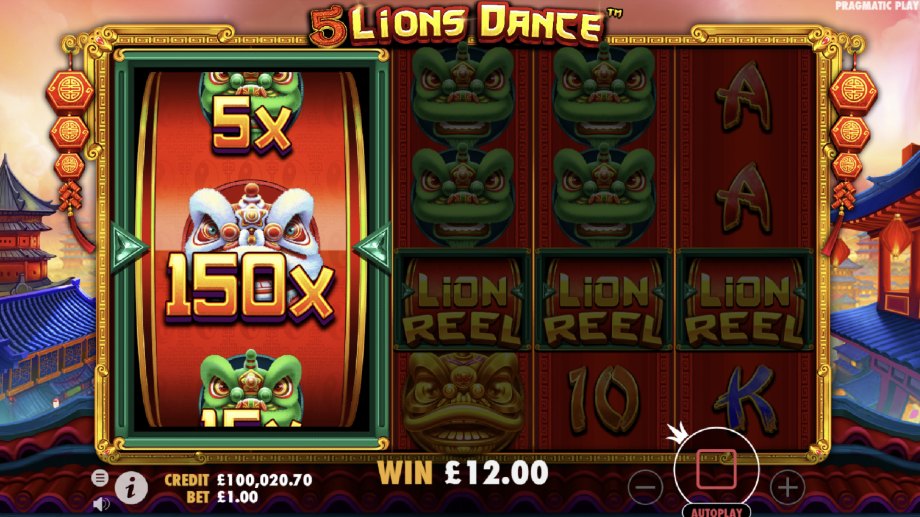 5 Lions Dance slot Lion Reel Bonus feature